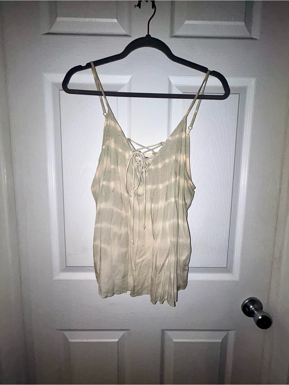 Billabong Cream Tie-Dye Lace-Up Camisole